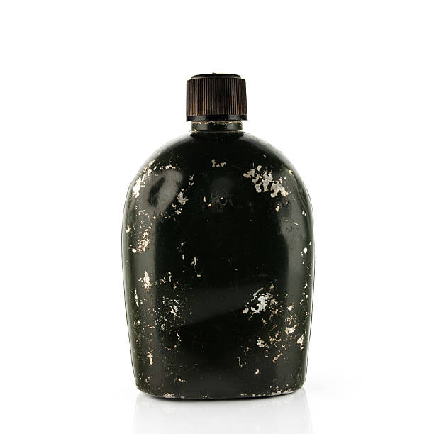 istock Army green flask isolated on a white background. 625974024