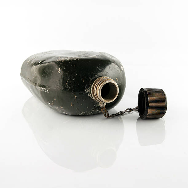 istock Army green flask isolated on a white background. 625974058