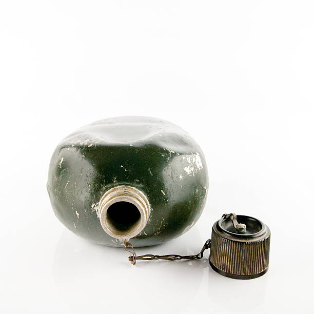 istock Army green flask isolated on a white background. 625974100