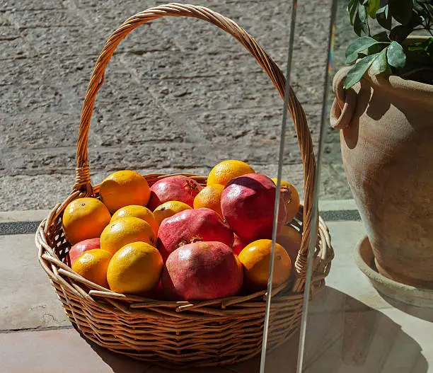 Photo of Fruits in the basket.
