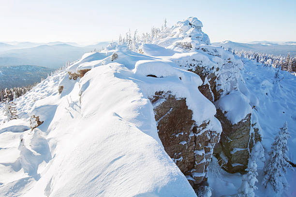 Mountain range Zyuratkul, winter landscape Mountain range Zyuratkul, winter landscape. Ural nature south ural stock pictures, royalty-free photos & images