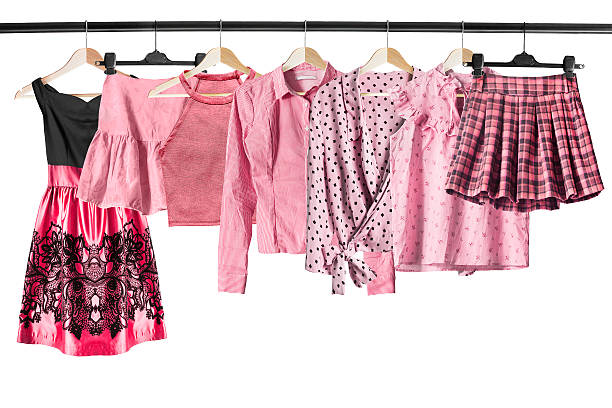 istock Pink clothes on clothes racks 625978002