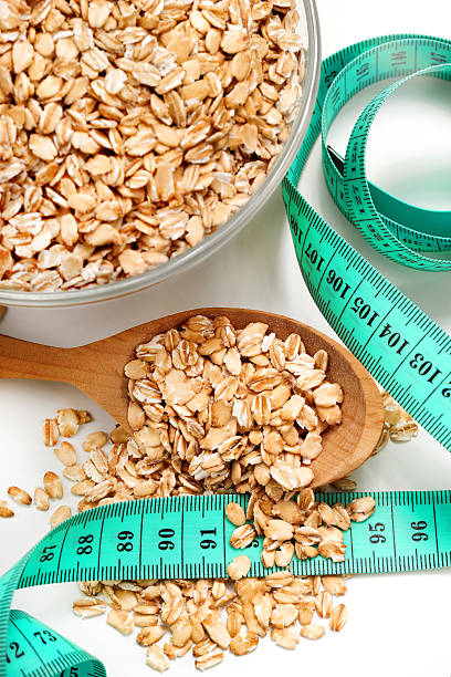 istock Oat flakes in glass bowl 625983546