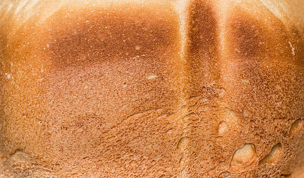 Ruddy crust of bread stock photo