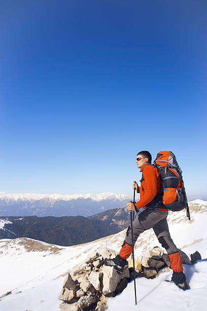 istock Winter hiking in the mountains with a backpack. 625988864
