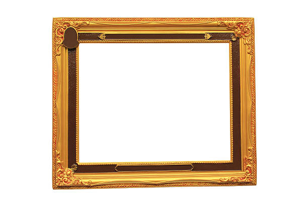 istock Gold frame Elegant vintage Isolated on white background. 625998404