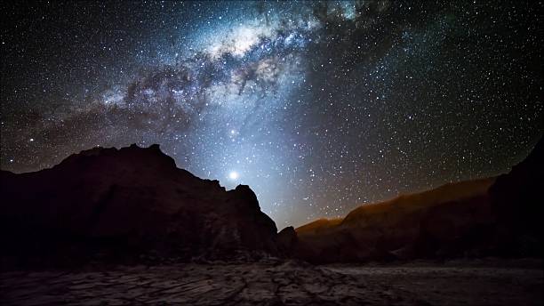 istock Star trails in Atacama desert Chile 625999544