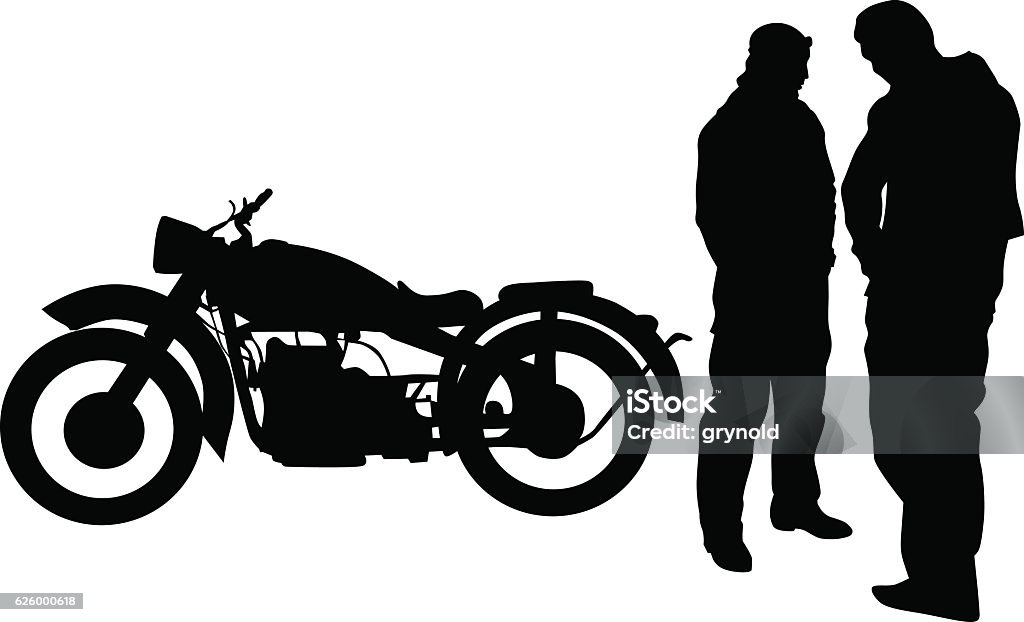 Vector Motor Man Retro Motor And Man Stock Illustration - Download Image Now - Biker ...