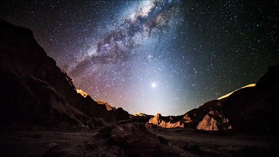 Amazing Star trails in Atacama desert Chile