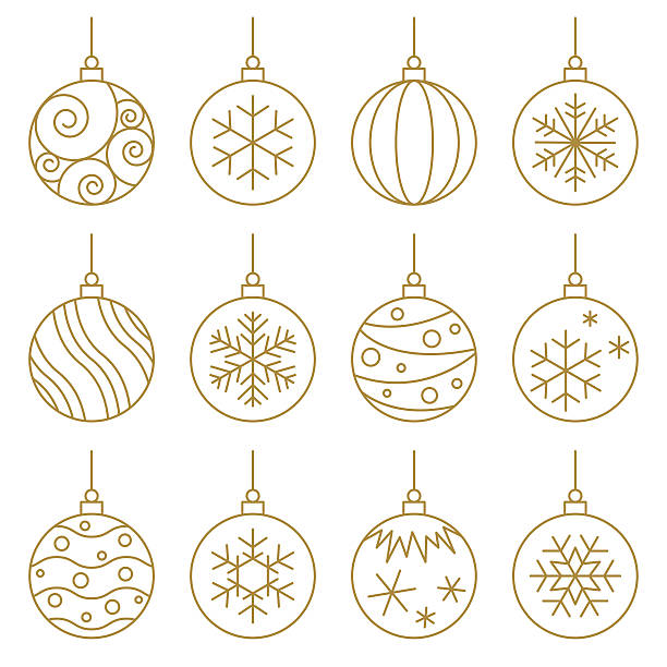ilustraciones, imágenes clip art, dibujos animados e iconos de stock de bolas de navidad  - adorno de navidad