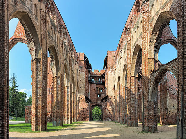 ruinen der kathedrale von tartu, estland - nave stock-fotos und bilder