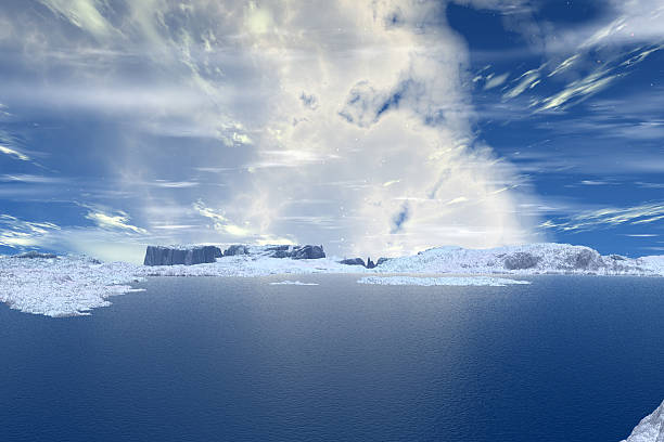 istock Fantasy alien planet. Mountain and lake. 3D illustration 626008546