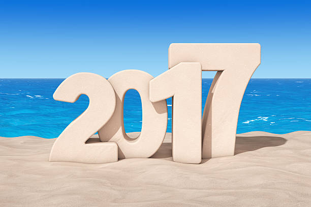istock 2017 New Year Sign at Sunny Beach. 626009722