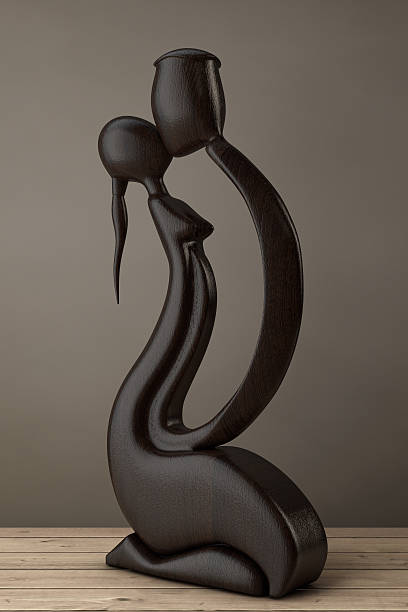 istock Abstract Wooden Man and Wooman in Love Statue. 3d Rendering 626011072