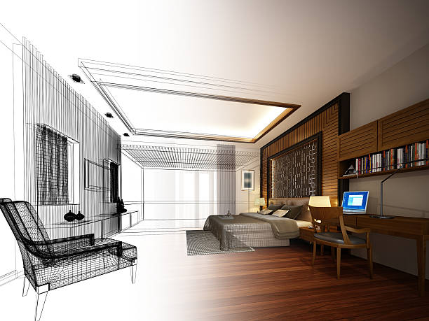 istock abstract sketch design of interior bedroom ,3d rendering 626011386
