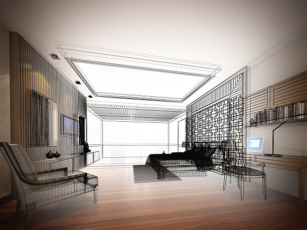 istock abstract sketch design of interior bedroom ,3d rendering 626011436
