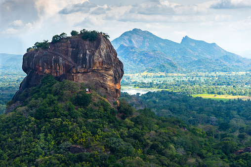 Sigiriya Lion Rock fortress and landscape in Sri Lanka.