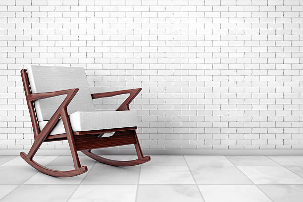 istock Rocking Chair Upholstered with White Cloth. 3d Rendering 626036698