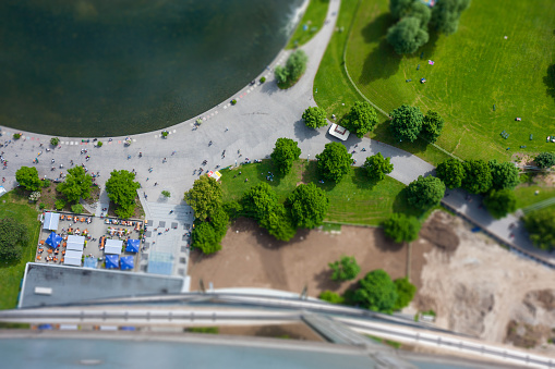 Looking down from Olympic Tower Munich