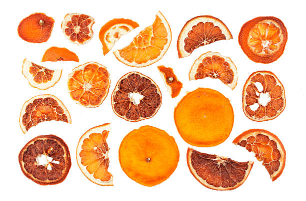 istock Dried oranges slices isolated on white background 626039828