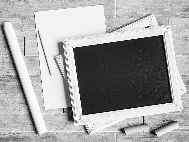istock Black and white chalkboard. 3D illustratio 626040028