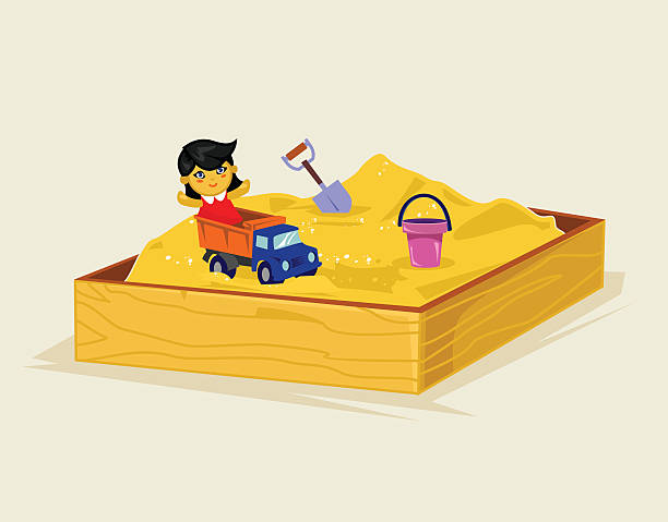 illustrations, cliparts, dessins animés et icônes de image sandbox. illustration vectorielle de dessin animé plat - vibrant color pattern small transportation