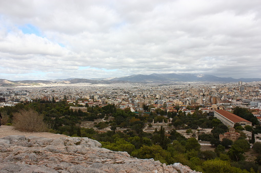Athens city view from Lykabettos Hill.