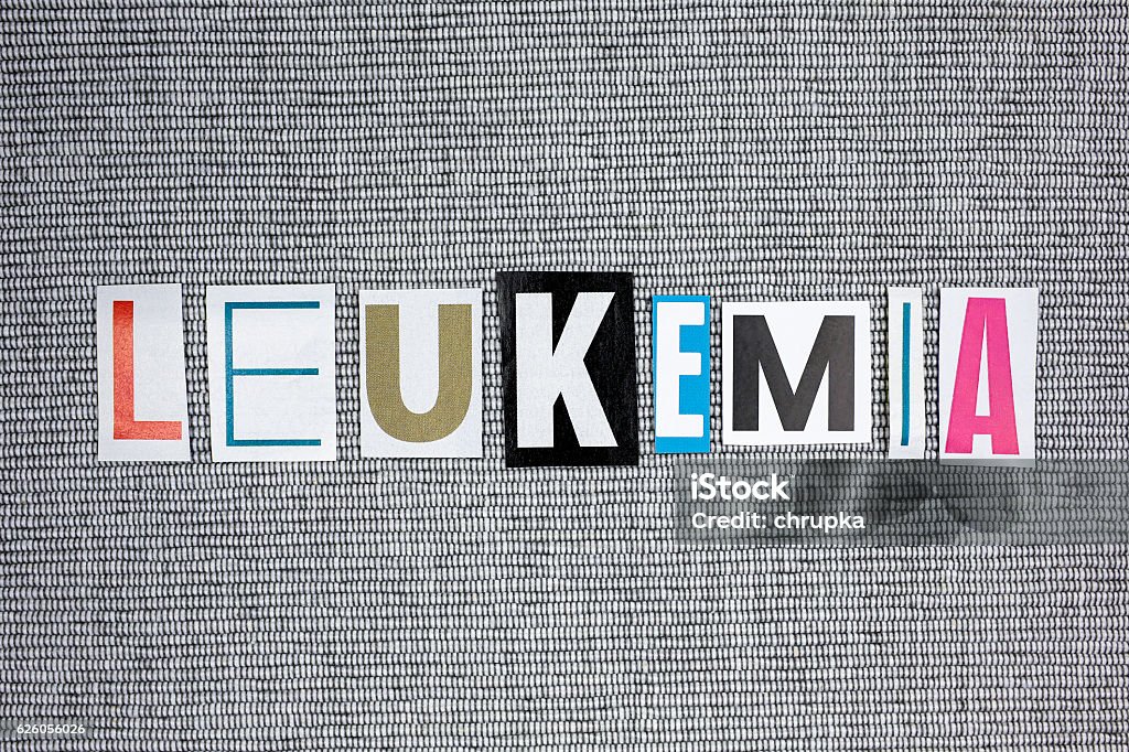 leukemia concept leukemia word on grey background Chronic Granulocytic Leukemia Stock Photo