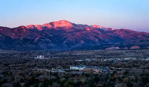 Photo of Sunrise on Pikes Peak above Colorado Springs, Colorado