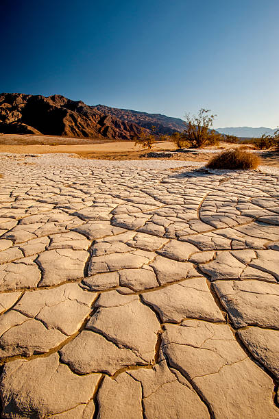 Dry Lakebed, Death Valley, California Dry lake, Death Valley National Park. lakebed stock pictures, royalty-free photos & images