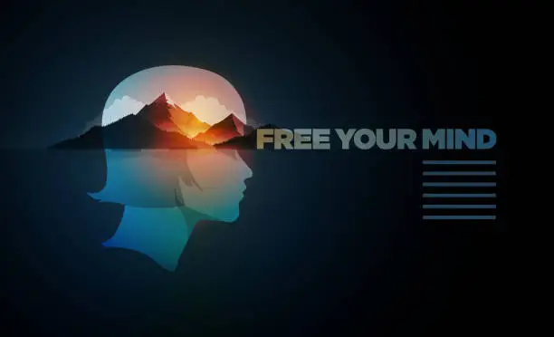 Vector illustration of Free Your Mind Design Template