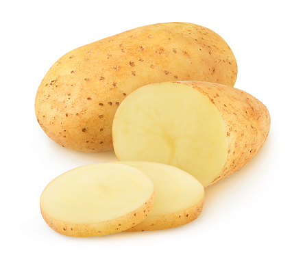 Ugly potato on white background