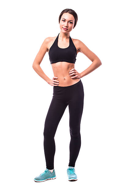 istock Full height sport girl on white 626060836
