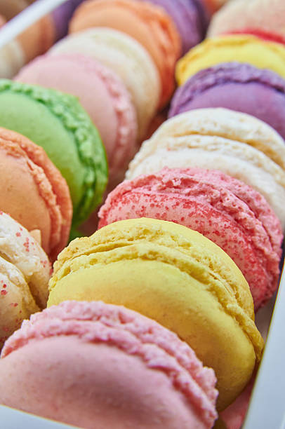 istock Colorful french macaroons in a box 626061462
