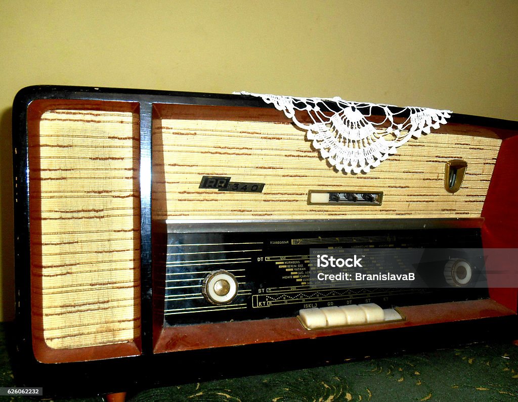 Retro radio from the 70s of the last century the old model of radio from the seventies of the twentieth century. 1970-1979 Stock Photo