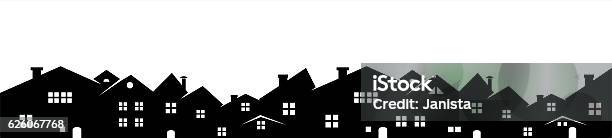 Cityscape Stock Illustration - Download Image Now - House, In Silhouette, Urban Skyline