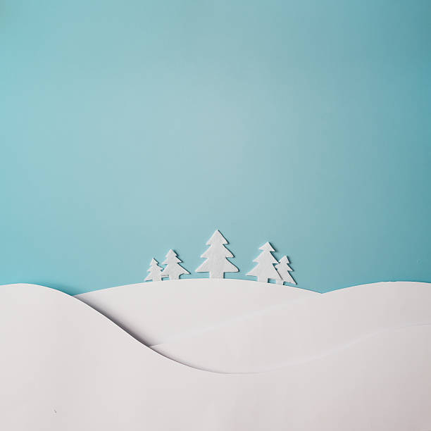 istock Christmas winter landscape with snow and christmas trees. Flat l 626069854