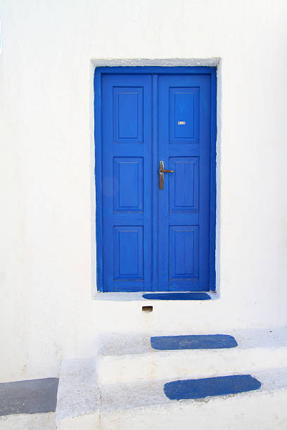 istock Blue Door in Santorini Greece 626071698