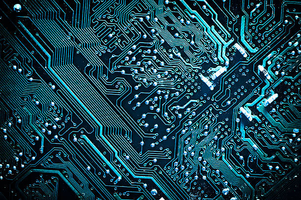 circuit board. electronic computer hardware technology. - resistor electrical component electronics industry electricity imagens e fotografias de stock