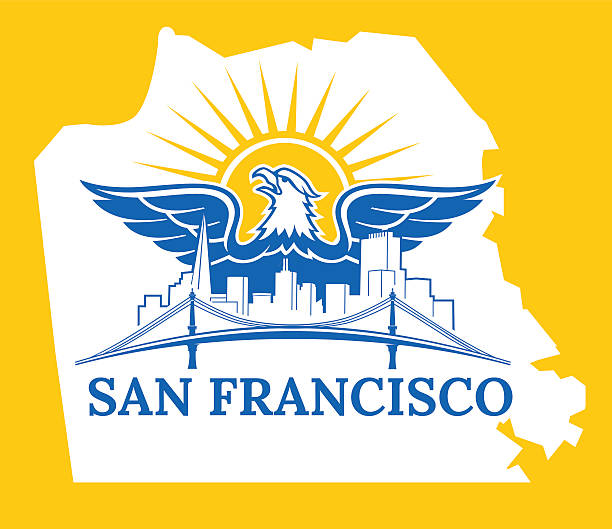 ilustraciones, imágenes clip art, dibujos animados e iconos de stock de color del mapa de san francisco - san francisko