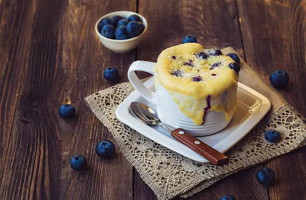 Photo of Homemade blueberry muffin mug cake