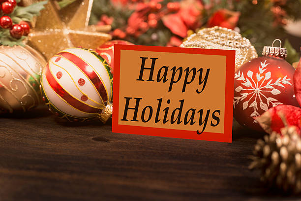 istock Holiday ornaments, decorations with Christmas greeting card. 626078186