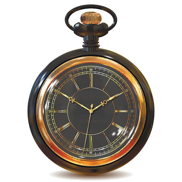 ilustrações, clipart, desenhos animados e ícones de ouro vintage relógios - pocket watch watch clock pocket