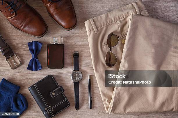 Mens Accessories Stock Photo - Download Image Now - Menswear, Personal Accessory, Men