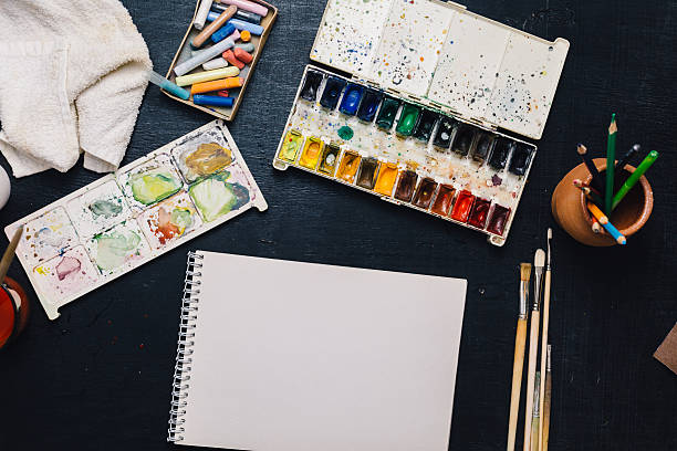 istock From above view of artist workspace 626087766