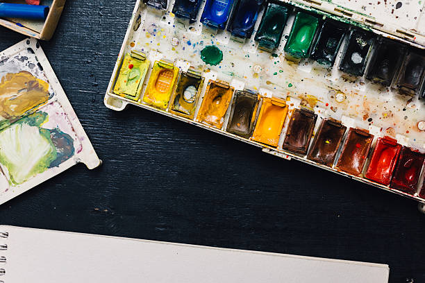 istock From above view of artist workspace 626087916