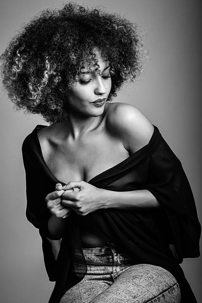 Young black woman with afro hairstyle