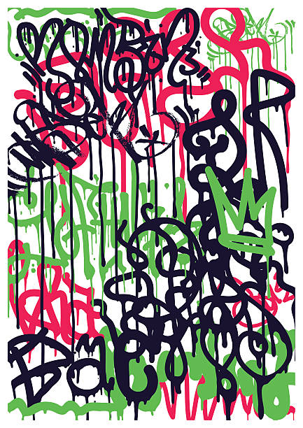 graffiti graffiti w tle naklejki - typescript graffiti computer graphic label stock illustrations