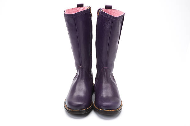 istock purple leather boot childrens shoe on a white background 626090258