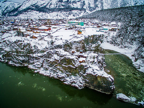 istock temple, patmos, altai, a view from air 626090692